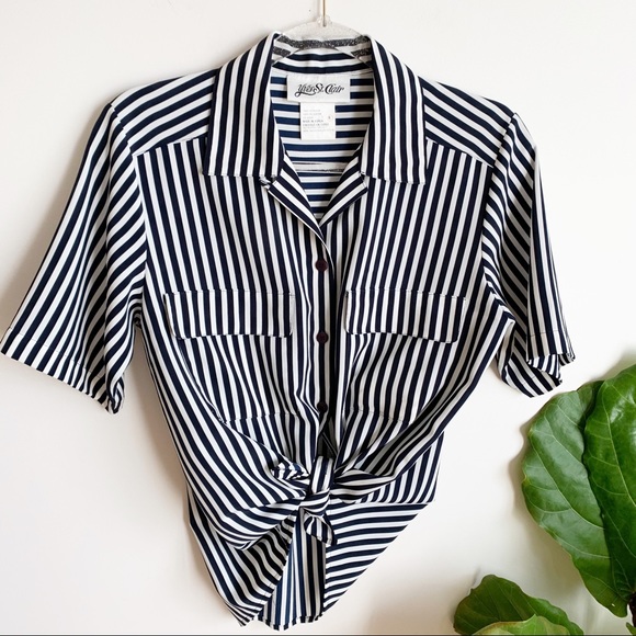 Vintage Tops - Vtg Yves St. Clair Striped Button Down Shirt 8